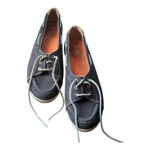 Keds Sport Blue Lace Up Leather Flat Boat Shoes Women's‎ Size 8.5 US